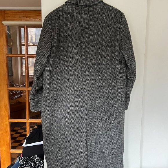 HERRINGBONE WOOL TRENCHCOAT - Picture 2 of 5